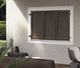 folding shutter / jalousie / aluminum / wood look