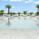 overflow swimming pool / prefab / integrated coping / water-repellent