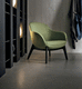 contemporary armchair / fabric / green