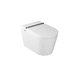 wall-hung toilet / ceramic / oval / with double outlet