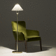 floor-standing lamp / iron / polished brass / alabaster