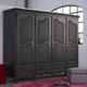 Louis XV style wardrobe / beech / fabric / with swing doors