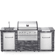 stainless steel kitchen island / cast iron / stone / medium-size