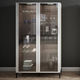 contemporary china cabinet / lacquered wood / glass