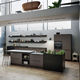 contemporary kitchen / lacquered wood / wood veneer / island