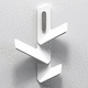 contemporary robe hook / metal / triple / bathroom
