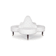 round sofa / classic / fabric / white