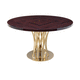 contemporary dining table / palisander / steel base / round