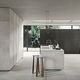 contemporary kitchen / oak / glass / quartz