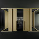 sliding partition / wooden / commercial / decorative