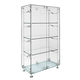 contemporary display case / glass / stainless steel / illuminated