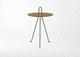 contemporary side table / wooden / metal / round