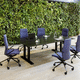 contemporary conference table / wooden / steel / steel base