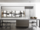 contemporary kitchen / lacquered glass / laminate / island