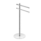 2-bar towel rack / floor-standing / chrome-plated brass