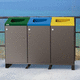 public trash can / recycling / floor-standing / galvanised steel
