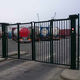 folding gate / galvanized steel / polyester / with bars