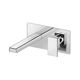 washbasin mixer tap / wall-mounted / built-in / chromed metal