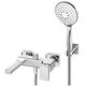 bathtub mixer tap / wall-mounted / chromed metal / ceramic