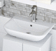 wall-mounted washbasin / ceramic / rectangular / contemporary