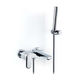 bathtub mixer tap / shower / wall-mounted / chromed metal