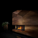 gas fireplace / built-in / 3-sided / closed