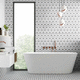 porcelain stoneware hexagonal tile / embossed / indoor / bathroom
