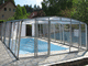 high swimming pool enclosure / telescopic / aluminum / manual