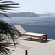 contemporary sun lounger / fabric / teak / aluminum