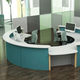 semicircular reception desk / modular / laminate