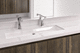 undercounter washbasin / composite / with mixer tap / double
