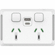 power socket / USB / double / recessed