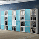 free-standing bookcase / contemporary / for office / lacquered glass
