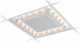 recessed ceiling light fixture / LED / square / metal