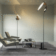 floor-standing lamp / aluminum / steel / contemporary