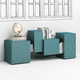 contemporary sideboard / lacquered wood / composite / green