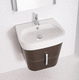 countertop washbasin / ceramic / with counter / rectangular