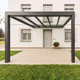 self-supporting pergola / wall-mounted / aluminum / glass canopy