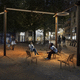 pole-mounted light fixture / LED / linear / circular