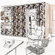 design wallpaper / urban motif / fabric look / white
