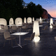 contemporary chair / outdoor / polyethylene / painted metal base