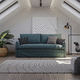 sofa bed / contemporary / fabric / leather