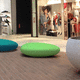 organic design public bench / fiberglass / with backrest / without armrests