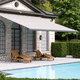 patio canopy / aluminum / fabric / inclined