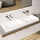 wall-hung washbasin / ceramic / rectangular / 1-hole