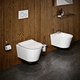 wall-hung toilet / porcelain / home / oval