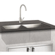 double kitchen sink / stainless steel / overmount / rectangular