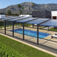 mid-high swimming pool enclosure / telescopic / aluminum / polycarbonate