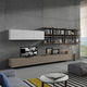 contemporary TV wall unit / glass