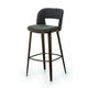 contemporary bar chair / fabric / leather / beech base